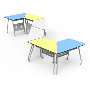 어린이 학교 책상 플라스틱 접이식 학교 책상과 의자