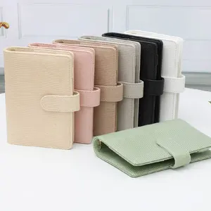 Bestseller 6 Ringe Eidechsen leder A6 Budget Binder von Gold Rings als Geldbörse mit Fliegen blatt und Reiß verschluss taschen erhältlich