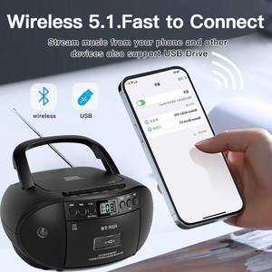 Factory Portable <b>CD</b> Cassette <b>Player</b> BT-9224 AM FM Radio USB Audio Boombox A-B Repeat for Home Entertainment English Learning - Product Image 4