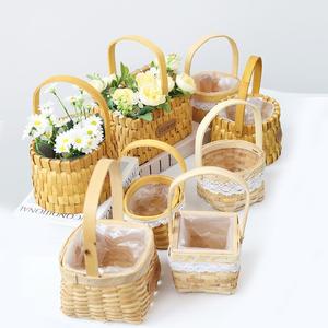 Bán Buôn Handmade Wicker Giỏ Phổ Biến Trang Trí Nội Thất Giỏ Phong Cách Mục Vụ Mây Dệt Giỏ Hoa - Product Image 2