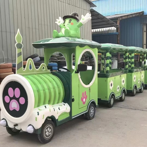 Tren Turístico Eléctrico Infantil con Diseño de Huella de <span class=keywords><strong>Fantasma</strong></span> Verde de Dibujos Animados, Sin Rieles, para Parques Temáticos y Centros Comerciales - Product Image 1