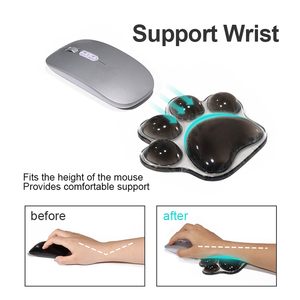 Repose-poignet en silicone transparent 3D, mini <span class=keywords><strong>tapis</strong></span> <span class=keywords><strong>de</strong></span> <span class=keywords><strong>souris</strong></span> en silicone <span class=keywords><strong>kawaii</strong></span> en forme <span class=keywords><strong>de</strong></span> patte <span class=keywords><strong>de</strong></span> chat pour la maison et le bureau - Product Image 3