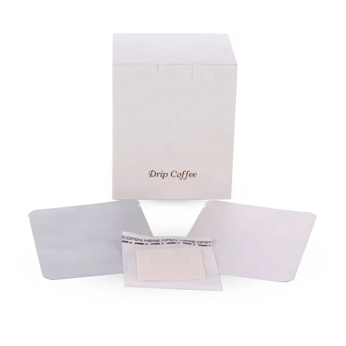 فلتر تنقية القهوة حقيبة تنقش لون الفيلم الخارجي كيس شاي و كيس القهوة بالتنقيط ورقة حزمة مربع