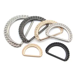 Fibbie per anelli a D in metallo personalizzato decorativo di nuova moda di Design per accessori per borse/abbigliamento