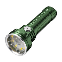Senter LED Isi Ulang M6PRO Super Terang 8+1 LED 2500LM Lampu Sorot dengan Baterai 21700 untuk Berkemah di Luar Ruangan.
