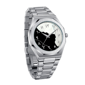 Reloj analógico resistente al agua de lujo para hombre con logotipo personalizado, bisel negro de bajo costo y esfera árabe, suministro ODM embalado en caja - Product Image 2