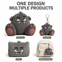 Peluche Monstre Gris Personnalisée – Fabricant Direct Usine OEM ODM – Vente en Gros MOQ – Peluche Amusante