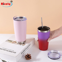 Tumbler Terisolasi Stainless Steel 20oz Anti Bocor, Mug Kopi Reusable, Cangkir Mobil untuk Minuman Panas, Botol Air