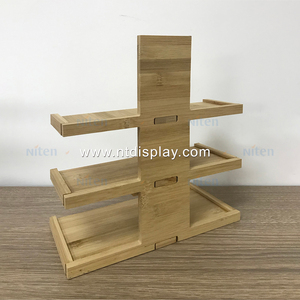 Bamboo Wood Display Stand Counter Top Small Wooden Display Racks For Sale Nail Polish Stands