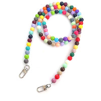 Sangle bandoulière perlée colorée style influenceur, chaîne détachable avec clip de fixation, longueur 120 cm, pour sacs et étuis de téléphone