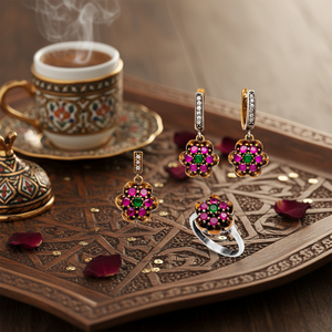 Handcrafted แท้ขายส่งตุรกีชุดเงิน925เงินสเตอร์ลิงผู้หญิงอินเทรนด์แฟชั่น - Product Image 3