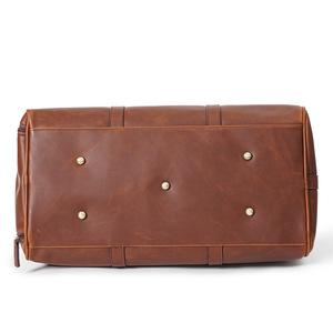 Direct Factory Supply Vintage Style Handmade PU Leather Travel Duffle Bag Trolley Luggage Bag with <b>Shoes</b> Compartment Bag - Product Image 3
