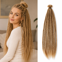 Dreadlocks Sintetici Colorati Africani da Donna, Doppia Estremità, Resistenti al Calore, Extension per Trecce a Trama Singola