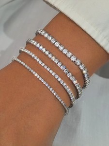 Dây chuyền và vòng tay kim cương nhân tạo mọc trong phòng thí nghiệm & vòng tay kim cương HPHT, kích thước kim cương 2mm-6.5mm, kiểu dáng thanh lịch - Product Image 2