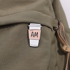 Grosir kreatif Am kopi Pm anggur Enamel pin logam bros perhiasan ransel kerah lencana aksesoris hadiah untuk anak-anak teman - Product Image 3