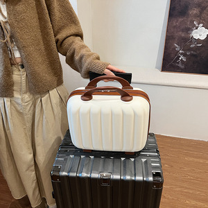2025 mới thời trang mỹ phẩm trường hợp 14 inch nhỏ ABS vali dễ thương kem phong cách nhỏ hành lý lưu trữ trường hợp - Product Image 4