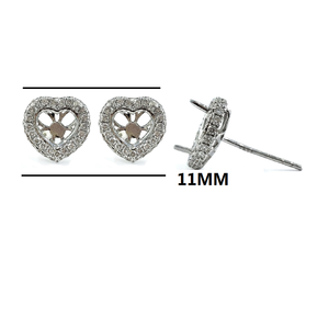Oem Jewelry Fiable High Quality 18K Solid White Gold Real Diamond Round Semi Mount Pendientes para mujer - Product Image 2