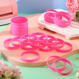 קידום מכירות ורוד ריק גומי אישית זול לוגו מותאם אישית סרט זרוע היד סיליקון צמיד מתנות - Product Image 4