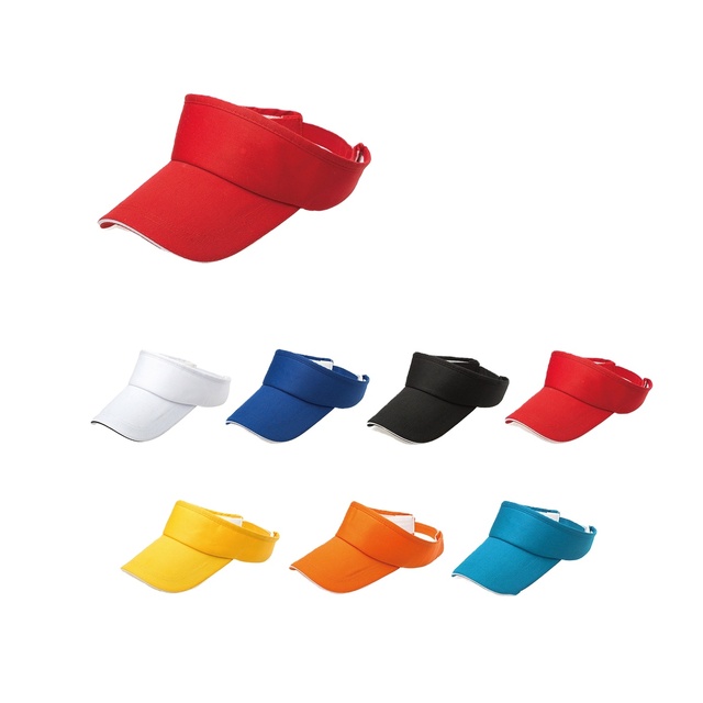 Low MOQ  Sun Visor Cap Cotton Outdoor Sport Beach Running Golf Visor Cap for Women Men Contrast, Adjustable Visor Hat