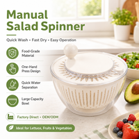 Huishoudelijke premium multifunctionele BPA-vrije afgiet- en groentesalade rasp, handmatig, van plastic, voor thuiskeuken