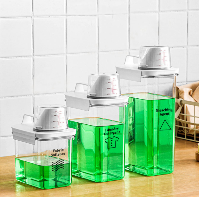 Großer Waschmitteldispenser 1.1/1.8/2.3 L klar, modern und multifunktional