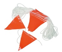 Drapeaux triangulaires de sécurité en PVC fluorescent orange 100M