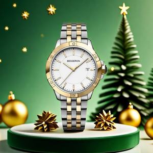 Custom Logo Stainless Steel Leather Strap Fashion <b>Quartz</b> Wristwatch for <b>Men</b> 40mm Trendy 10ATM Waterproof - Product Image 1