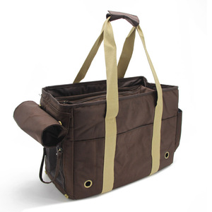 Pet Carrier Striped Red Brown Handle Breathable For <b>Small</b> Dogs Cats Travel Bag - Product Image 3