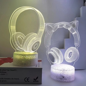 Regalo per ragazzo acrilico USB RGB 7-Color LED 3D notte luna luce PS 5 serie Gamepad ricaricabile 5V batteria camera da letto comodino - Product Image 4