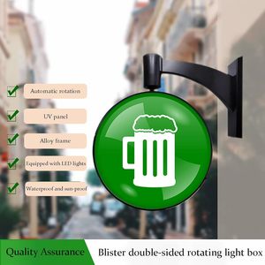 Custom Round Automatic Rotating Projecting <b>Light</b> <b>Box</b> Waterproof Outdoor <b>Advertising</b> Business Sign for Store Outside Decoration - Product Image 5