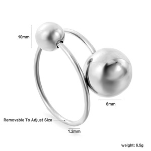 Fashion <b>Rings</b> Geometric Ball Design Stainless Steel Unisex Daily Wear Jewelry - Product Image 4
