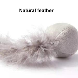 Venta caliente al por mayor gris personalizado para gatos de interior pluma natural gato Teaser Stick gato juguete - Product Image 2