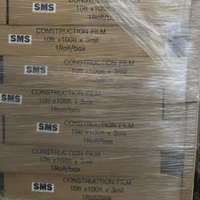 Film plastique transparent de construction 100 microns, 2M*100M, en PE souple, procédé de moulage par soufflage