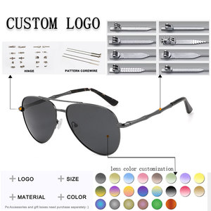 Gafas de Sol de Piloto Unisex, Montura Plateada, Lentes Degradadas, 100% Protección UV, Estilo para Exteriores para Adultos - Product Image 2
