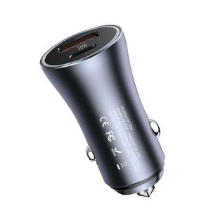 Cargador Rápido USB Tipo-C de Doble Puerto P20 de 38 W para Coches Eléctricos y Teléfonos Móviles, PD 20 W, QC3.0, 5 V/3 A, Metálico - Product Image 1