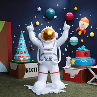 Ballon géant gonflable de personnage de dessin animé astronaute/cosmonaute avec ventilateur intégré, résistant aux intempéries, en tissu Oxford/PVC, installation facile