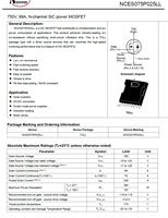 NCE Power NCES075P025LL 750V 99A MOSFET de Potencia de Canal N SiC TOLL 395W -55C a +175C 100% Original y con Código de Lote Rastreable