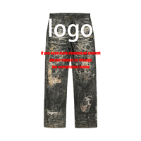Jean Boyfriend Vintage Y2K Hip Hop à Imprimé Numérique Intense, Taille Haute en Coton Denim, Qualité Supérieure, pour Hommes et Femmes