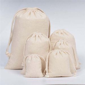 ถุงผ้ามัสลินแบบมีเชือกผูก 100% ผ้าฝ้าย ลายตัวอักษร พับเก็บได้ - Product Image 2
