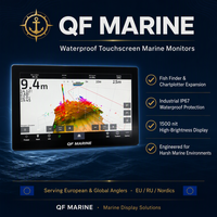 Écran d'extension pour détecteur de poissons MARINE MONITOR, protection industrielle IP67, étanche, 1500 nits, affichage Panoptik haute luminosité, moteur