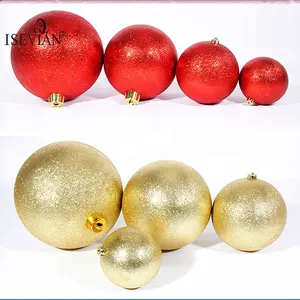 Гигантская Золотая Рождественская елка ISEVIAN, декоративные шары, блестящий серебряный и синий большой Рождественский шар