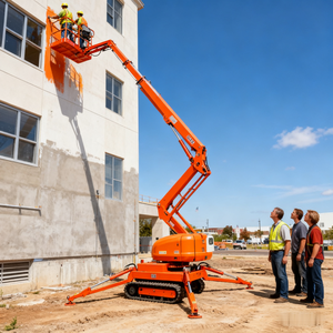 Grue sur chenilles araignée 10 tonnes Fly Jib grue araignée à flèche électrique avec panier d'homme - Product Image 6