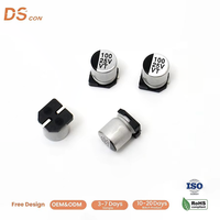 Condensateur électrolytique en aluminium SMD standard 100uF 25V 6.3*7.7mm, conception V-Chip, conçu pour la maison intelligente, directement de l'usine