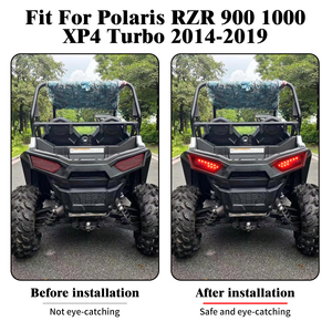 Ensemble de feux arrière LED pour UTV ATV, lentille rouge et noire, feu stop arrière gauche et droit pour Polaris RZR 4 900 EPS/2015-2017 - Product Image 6