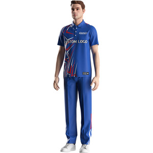 Abbigliamento sportivo personalizzato sublimazione Bodybuilding da uomo maglia <span class=keywords><strong>blu</strong></span> magliette da Cricket australiane - Product Image 5