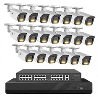 Système de caméra de sécurité 4K à 32 canaux, 24x8MP CMOS, caméras bullet intelligentes double PoE, audio bidirectionnel, vision nocturne, grand angle, NVR IP