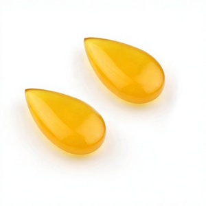 Pierre précieuse naturelle polie jaune chalcédoine, forme poire, 11x20mm, lisse, calibrée, pour la fabrication de bijoux DIY, boucles d'oreilles, pendentifs. - Product Image 1