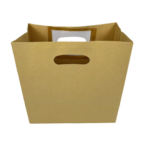 Tùy Chỉnh Tái Chế Nâu Cho Cấp Thực Phẩm Takeaway Bao Bì Kraft Túi Giấy Với Logo Của Riêng Bạn In - Product Image 1