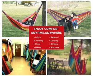 Columpio para dos personas <span class=keywords><strong>Hamaca</strong></span> doble <span class=keywords><strong>plegable</strong></span> portátil <span class=keywords><strong>Hamaca</strong></span> <span class=keywords><strong>de</strong></span> <span class=keywords><strong>lona</strong></span> <span class=keywords><strong>de</strong></span> algodón para adultos - Product Image 6