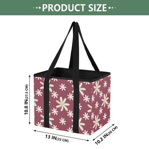 กระเป๋าหิ้วลายดอกไม้ฮาวายแบบพับได้ รุ่น Heavy Duty Aloha Floral Tote ลายดอกไม้ Tiare แบบกำหนดเอง ตะกร้าช้อปปิ้งพับได้ กระเป๋าใส่ของชำแบบพับได้ - Product Image 2